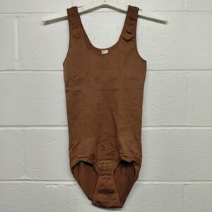 Seamless Scoop Tank Top Bodysuit Mocha Brown XL 2XL NEW Adjustable Hook & Loop